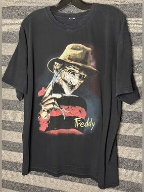 Vintage Y2K Freddy Krueger Nightmare on Elm Street Black Graphic T-Shirt XL